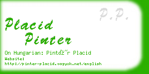 placid pinter business card